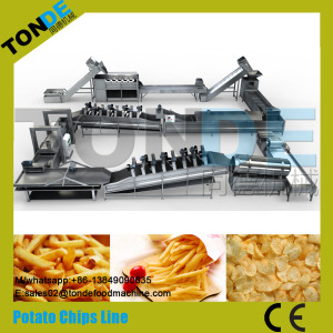 Automatic Electric Fried Plain Wavy Potato Chips Making Machine